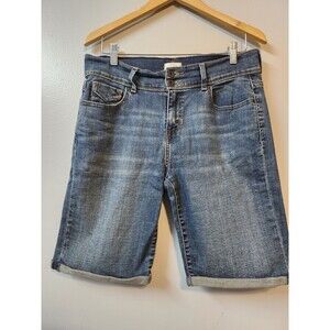 Levi's - 515 Bermuda Jean Shorts - Woman's size 8 Denim Cuffed Cotton Stretch